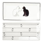 Plateaux noirs et blancs avec design chat - lot de 2 AULICA