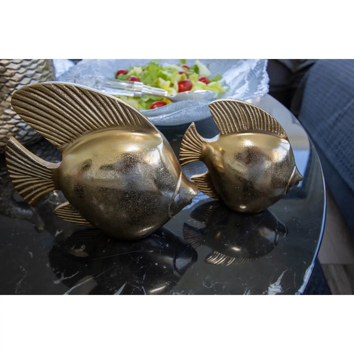 Poisson décoratif doré H15cm AULICA