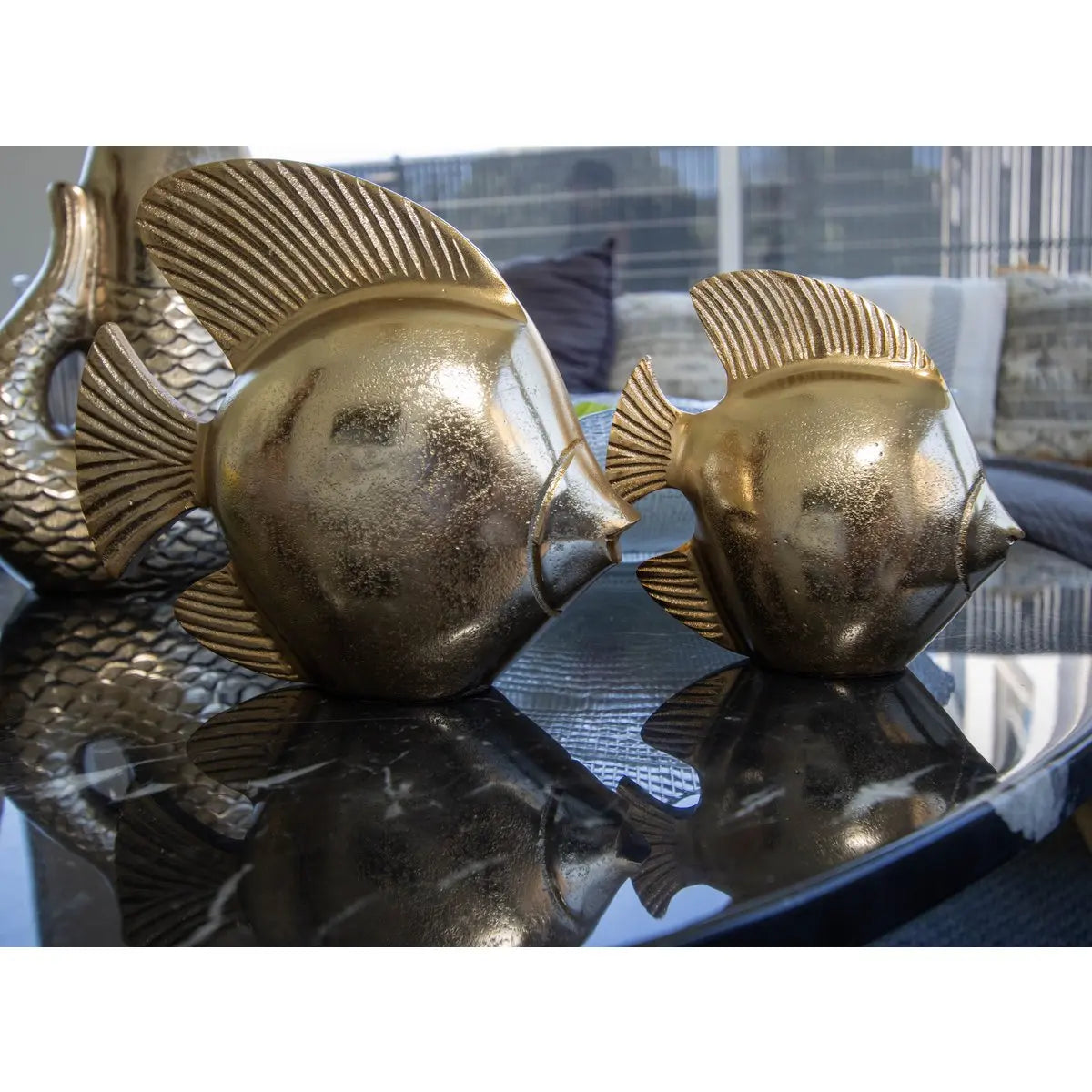 Poisson décoratif doré H19.5cm AULICA