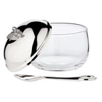 Pot à confiture EDZARD canard avec cuillère, noble argenté, hauteur 10 cm, diamètre 10 cm EDZARD-SHOP.com