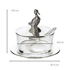 Pot à confiture EDZARD canard avec soucoupe et cuillère, métal argenté, hauteur 12 cm, ø 14 cm, ø verre 9 cm EDZARD-SHOP.com