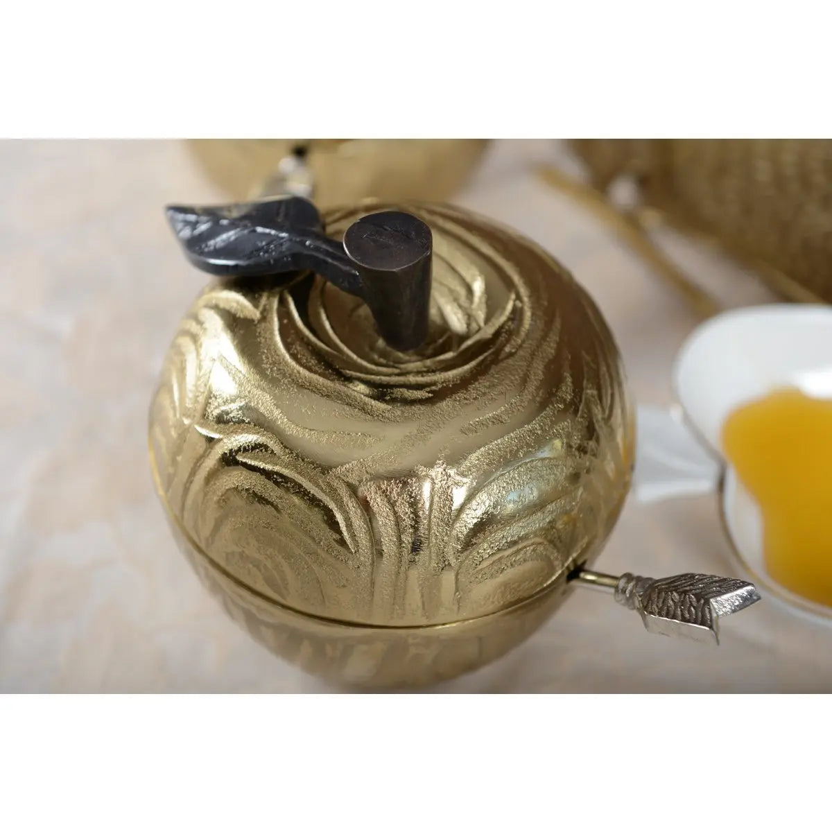 Pot a sucre forme pomme doré AULICA