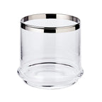 Pot en verre Lia (H 12 cm, ø 13 cm), verre cristal soufflé à la bouche avec un bord en platine EDZARD-SHOP.com
