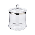 Pot en verre Lia (H 12 cm, ø 13 cm), verre cristal soufflé à la bouche avec un bord en platine EDZARD-SHOP.com