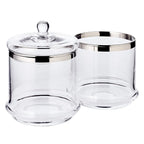 Pot en verre Lia (H 12 cm, ø 13 cm), verre cristal soufflé à la bouche avec un bord en platine EDZARD-SHOP.com