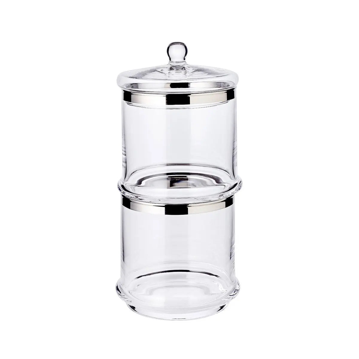 Pot en verre Lia (H 12 cm, ø 13 cm), verre cristal soufflé à la bouche avec un bord en platine EDZARD-SHOP.com