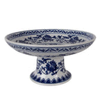 Présentoir à gâteau sur pied Ø 26x13 cm Porcelaine Blanc Bleu Clayre & Eef.