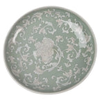 Présentoir à gâteau sur pied Ø 26x13 cm Porcelaine Blanc Vert Clayre & Eef.