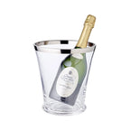 Refroidisseur de bouteille EDZARD Reuben, verre cristal soufflé à la bouche avec bord en platine, hauteur 22 cm, diamètre 20 cm EDZARD-SHOP.com