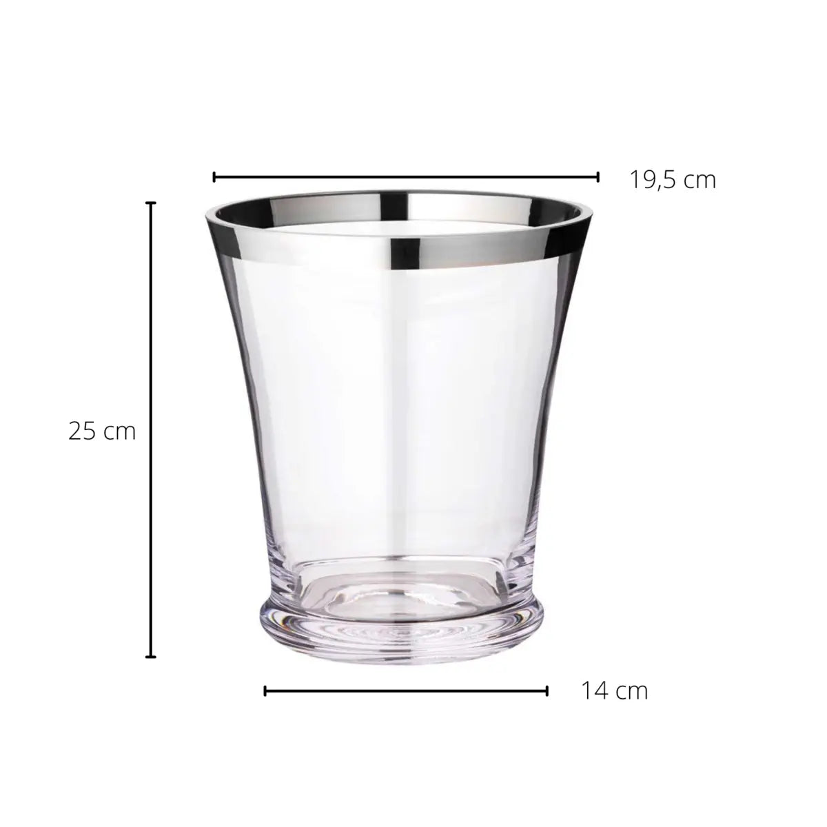 Refroidisseur de bouteille EDZARD Reuben, verre cristal soufflé à la bouche avec bord en platine, hauteur 22 cm, diamètre 20 cm EDZARD-SHOP.com