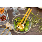Saladier bord doré sur pied en verre 23.5x23.5x15.5cm AULICA