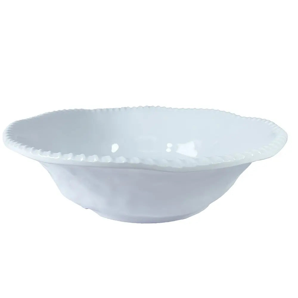 Saladier en mélamine blanche bord corde 30.5x30.5x9cm AULICA