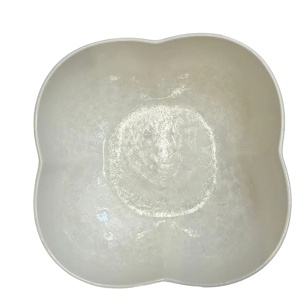 Saladier en porcelaine blanche florale 25.5cm AULICA