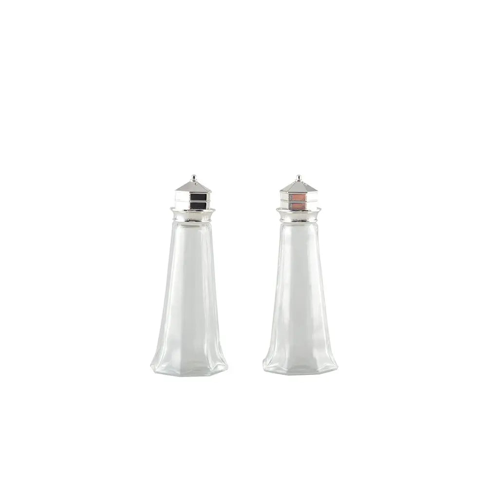Salière et poivrière argent 4.6x4.6x11.5cm AULICA