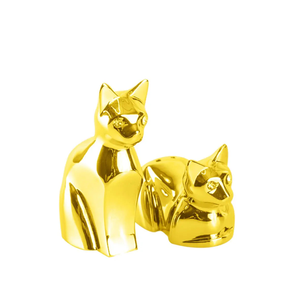 Salière et poivrière chat doré AULICA