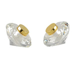Salière et poivrière cristal 7 cm dore AULICA
