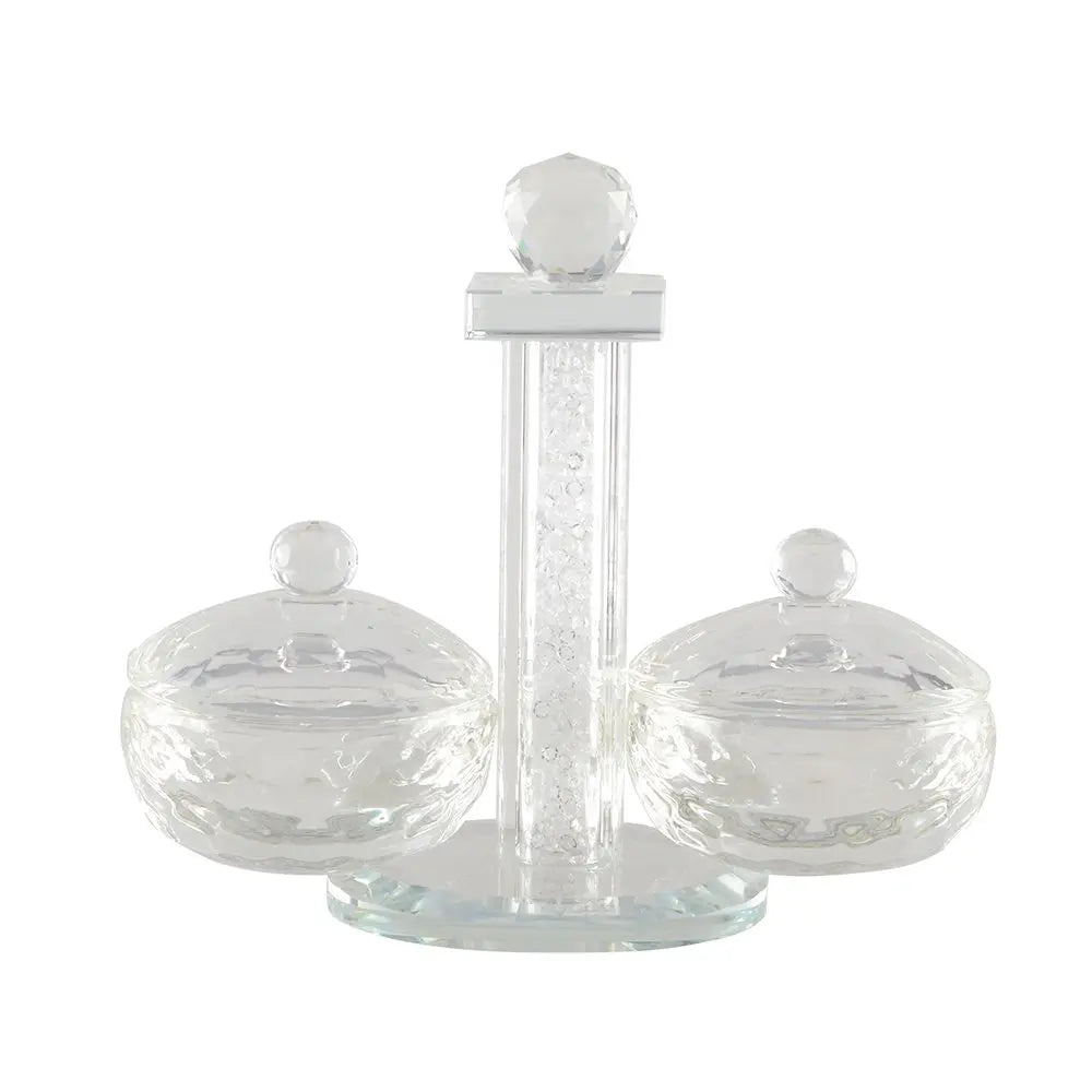 Salière et poivrière ronde en cristal AULICA