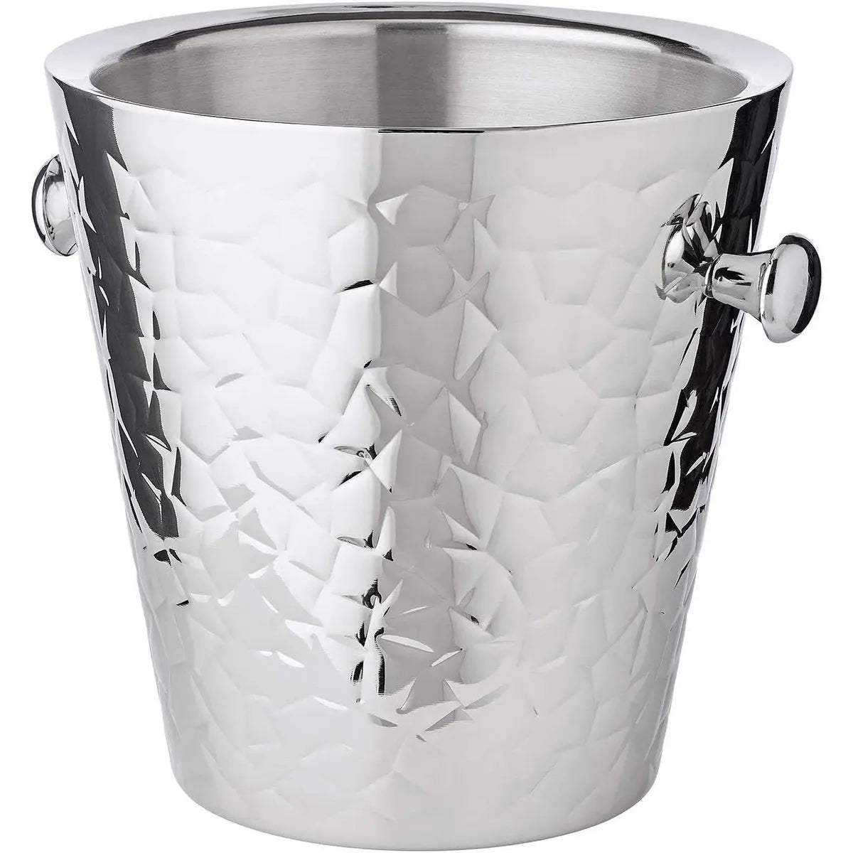 Seau à champagne EDZARD Capri avec poignées, acier inoxydable poli, motifs extérieurs, hauteur 23 cm, ø 22 cm EDZARD-SHOP.com