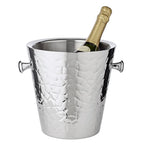Seau à champagne EDZARD Capri avec poignées, acier inoxydable poli, motifs extérieurs, hauteur 23 cm, ø 22 cm EDZARD-SHOP.com