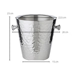 Seau à champagne EDZARD Capri avec poignées, acier inoxydable poli, motifs extérieurs, hauteur 23 cm, ø 22 cm EDZARD-SHOP.com