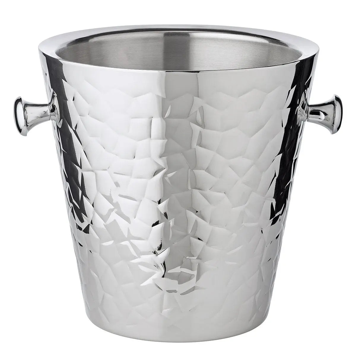 Seau à champagne EDZARD Capri avec support, acier inoxydable poli, motif extérieur, H 85 cm, glacière H 23 cm EDZARD-SHOP.com