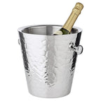 Seau à champagne EDZARD Capri avec support, acier inoxydable poli, motif extérieur, H 85 cm, glacière H 23 cm EDZARD-SHOP.com