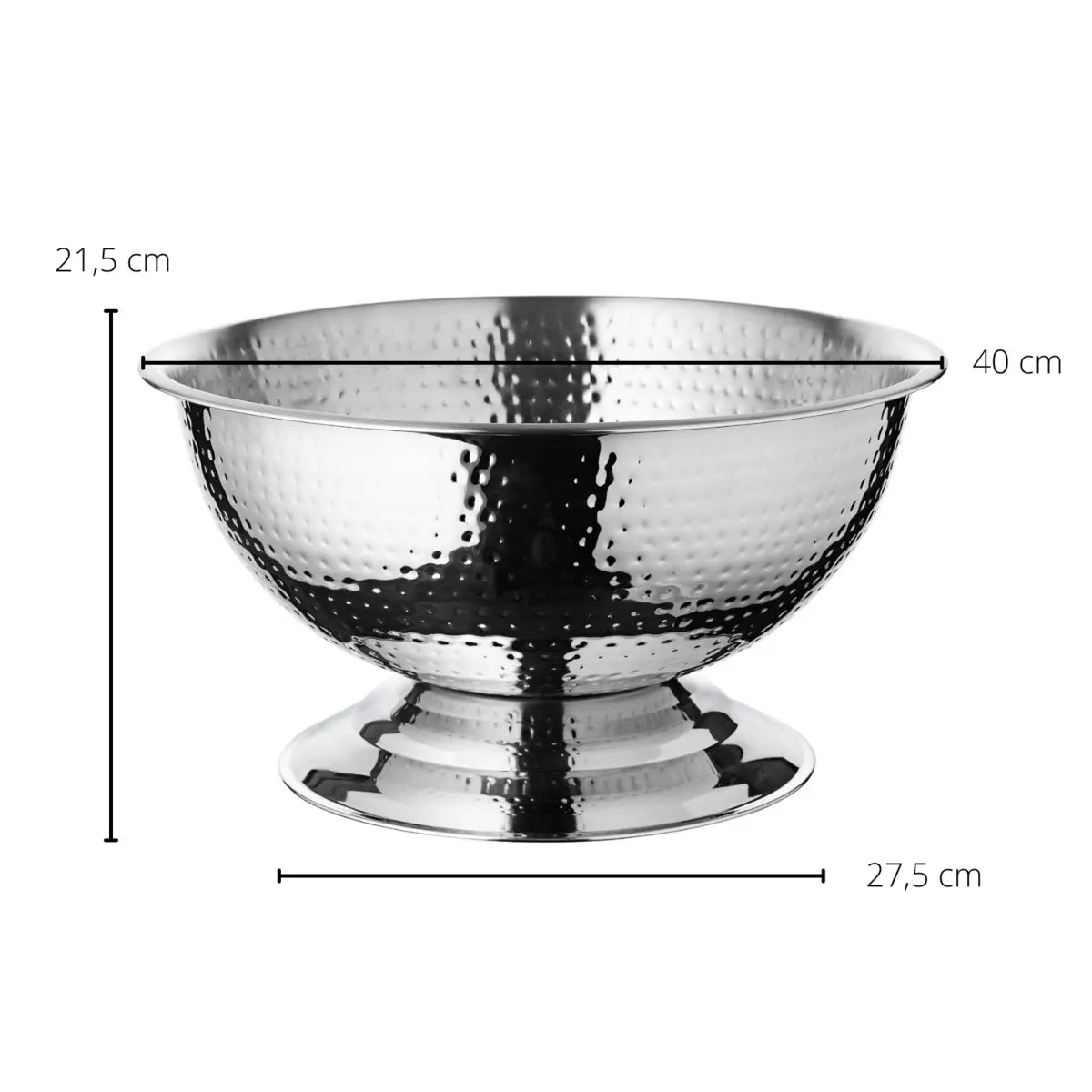 Seau à champagne EDZARD Cara, acier inoxydable, poli, martelé, diamètre 40 cm, hauteur 21 cm EDZARD-SHOP.com