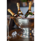 Seau à champagne EDZARD Cara, acier inoxydable, poli, martelé, diamètre 40 cm, hauteur 21 cm EDZARD-SHOP.com