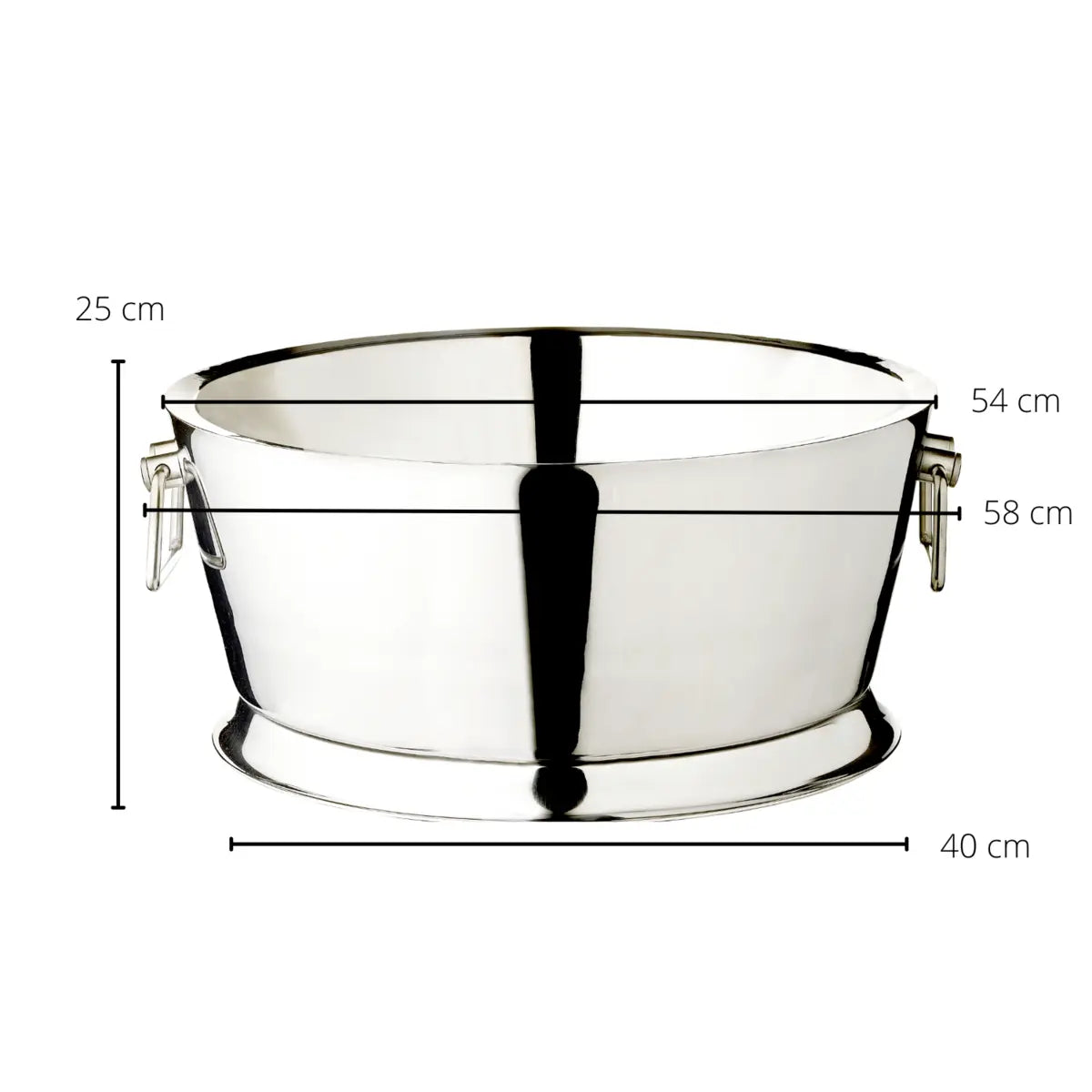 Seau à champagne EDZARD Michigan avec poignées, acier inoxydable poli brillant, double paroi, ø 53 cm, H 24 cm EDZARD-SHOP.com
