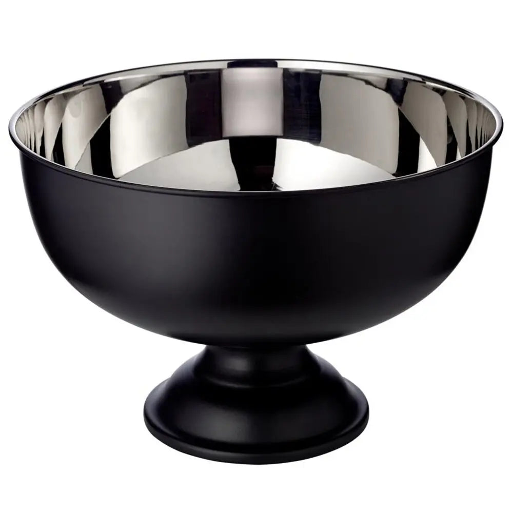 Seau à champagne EDZARD Pearl, hauteur 25 cm, ø 36 cm, extérieur noir mat, intérieur acier inoxydable poli brillant EDZARD-SHOP.com