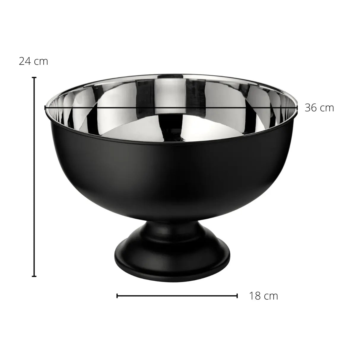 Seau à champagne EDZARD Pearl, hauteur 25 cm, ø 36 cm, extérieur noir mat, intérieur acier inoxydable poli brillant EDZARD-SHOP.com