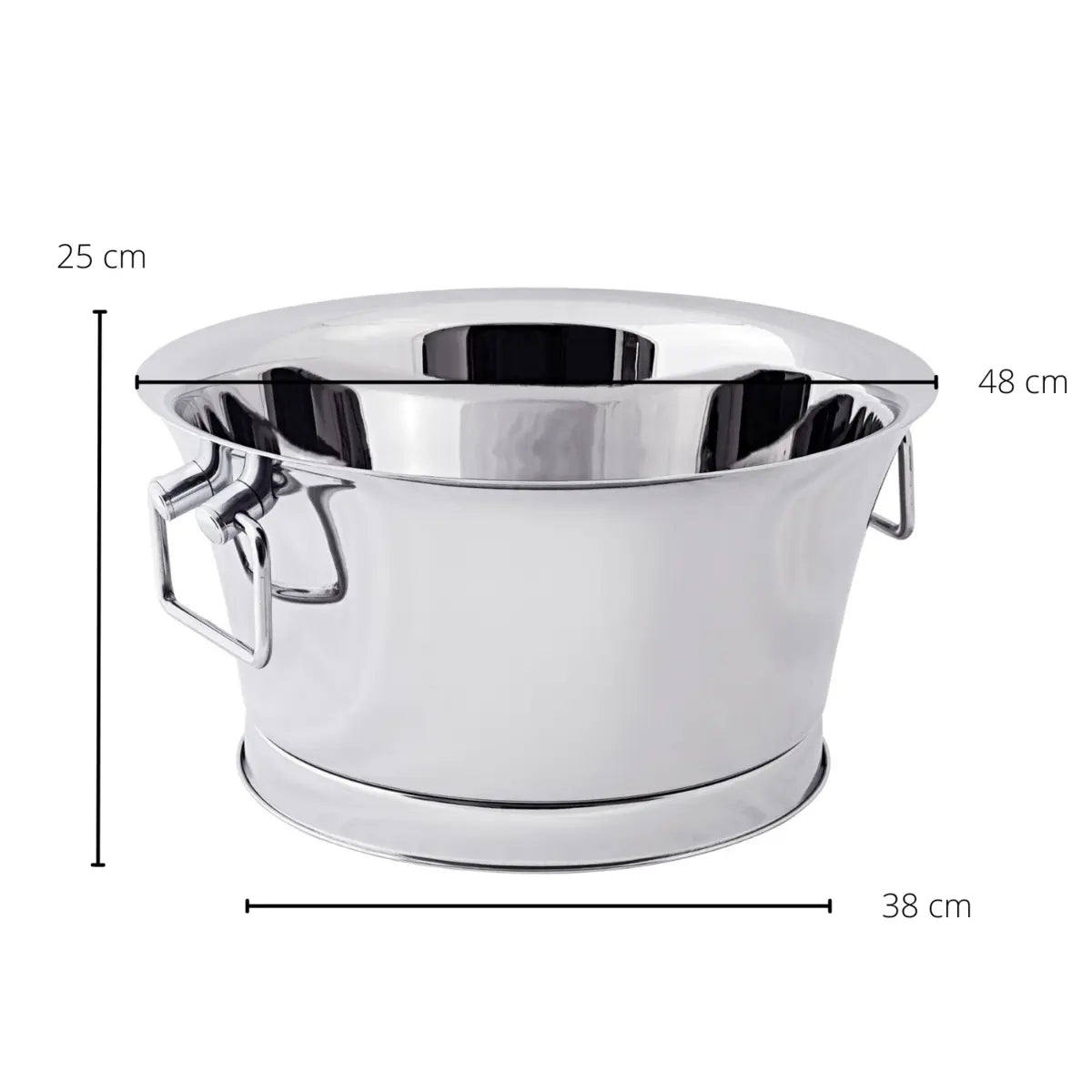 Seau à champagne EDZARD Samu, double paroi, avec poignées, acier inoxydable poli brillant, H 25 cm, ø 48 cm EDZARD-SHOP.com