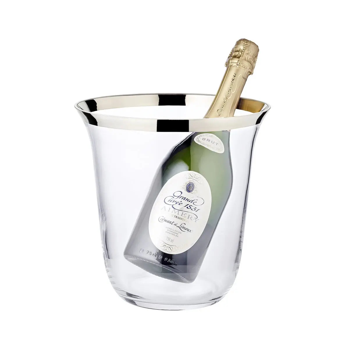 Seau à champagne EDZARD Seau à champagne Toby, verre en cristal soufflé à la bouche avec bord en platine, hauteur 23 cm, ø 22 cm EDZARD-SHOP.com