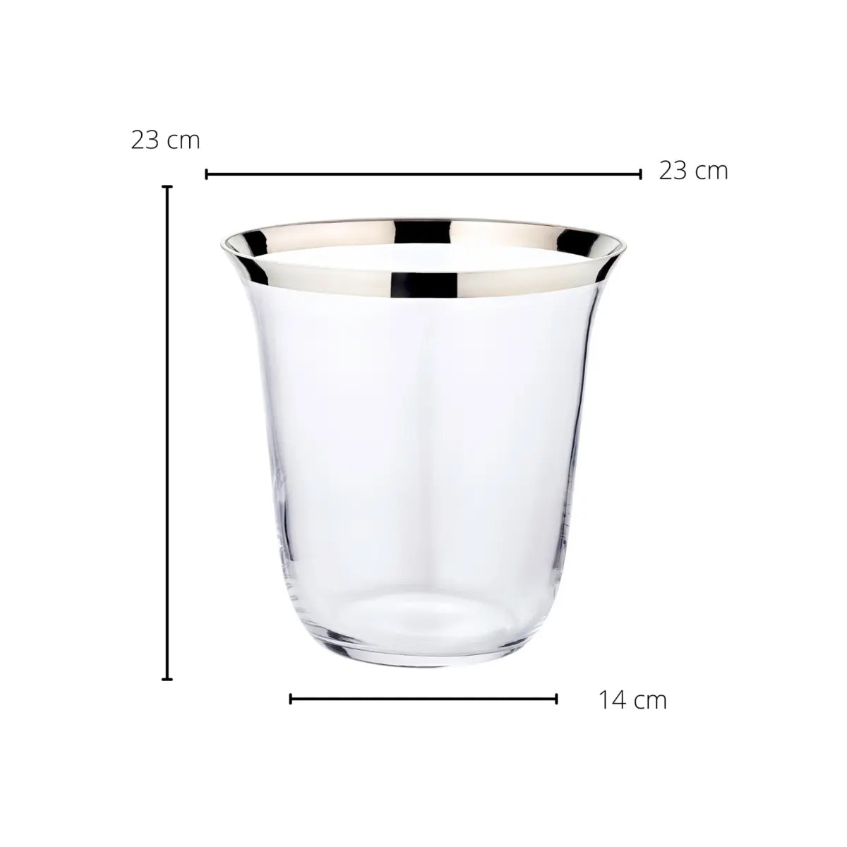 Seau à champagne EDZARD Seau à champagne Toby, verre en cristal soufflé à la bouche avec bord en platine, hauteur 23 cm, ø 22 cm EDZARD-SHOP.com