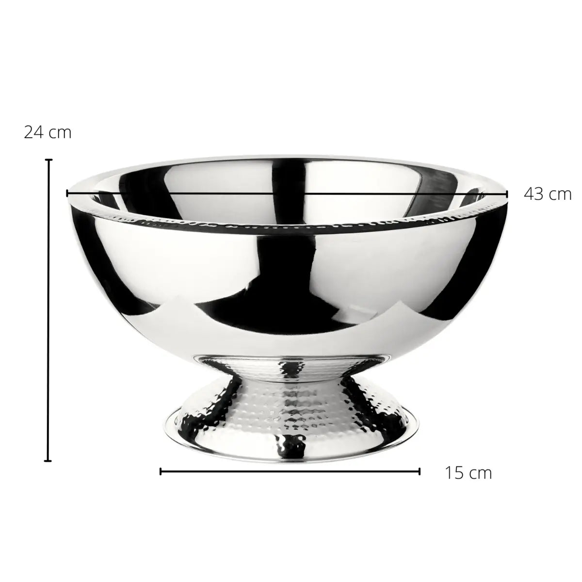 Seau à champagne EDZARD Till, double paroi, acier inoxydable poli brillant, bord et base martelés, ø 43 cm EDZARD-SHOP.com