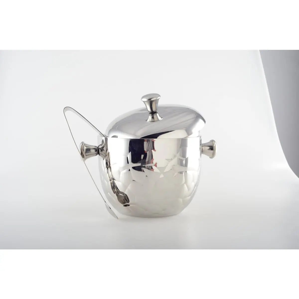 Seau à glaçons argent double paroi avec pince 16x16x18cm AULICA