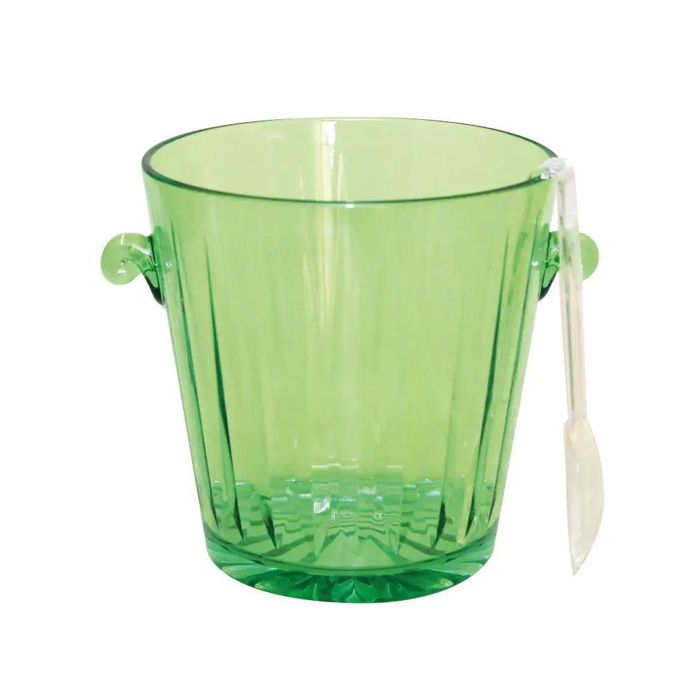 Seau à glaçons vert avec pince transparente 16.6x16.6x17cm AULICA