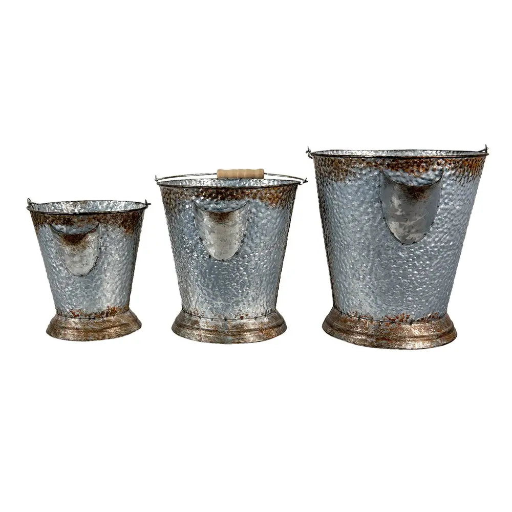 Seau déco (3) Ø 26x28 / Ø 22x24 / Ø 18x20 cm Clayre & Eef.