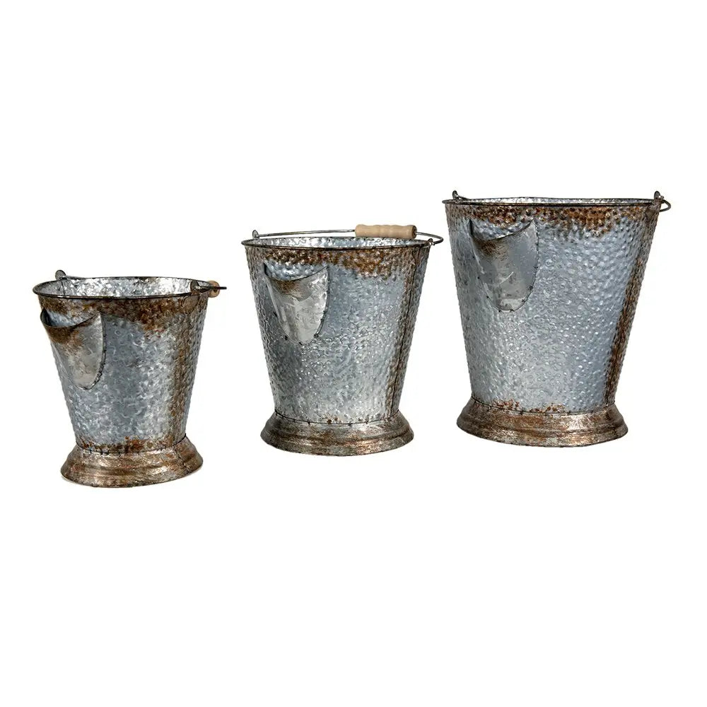 Seau déco (3) Ø 26x28 / Ø 22x24 / Ø 18x20 cm Clayre & Eef.
