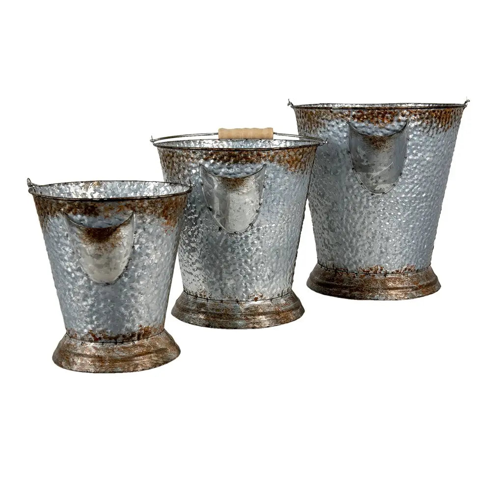 Seau déco (3) Ø 26x28 / Ø 22x24 / Ø 18x20 cm Clayre & Eef.