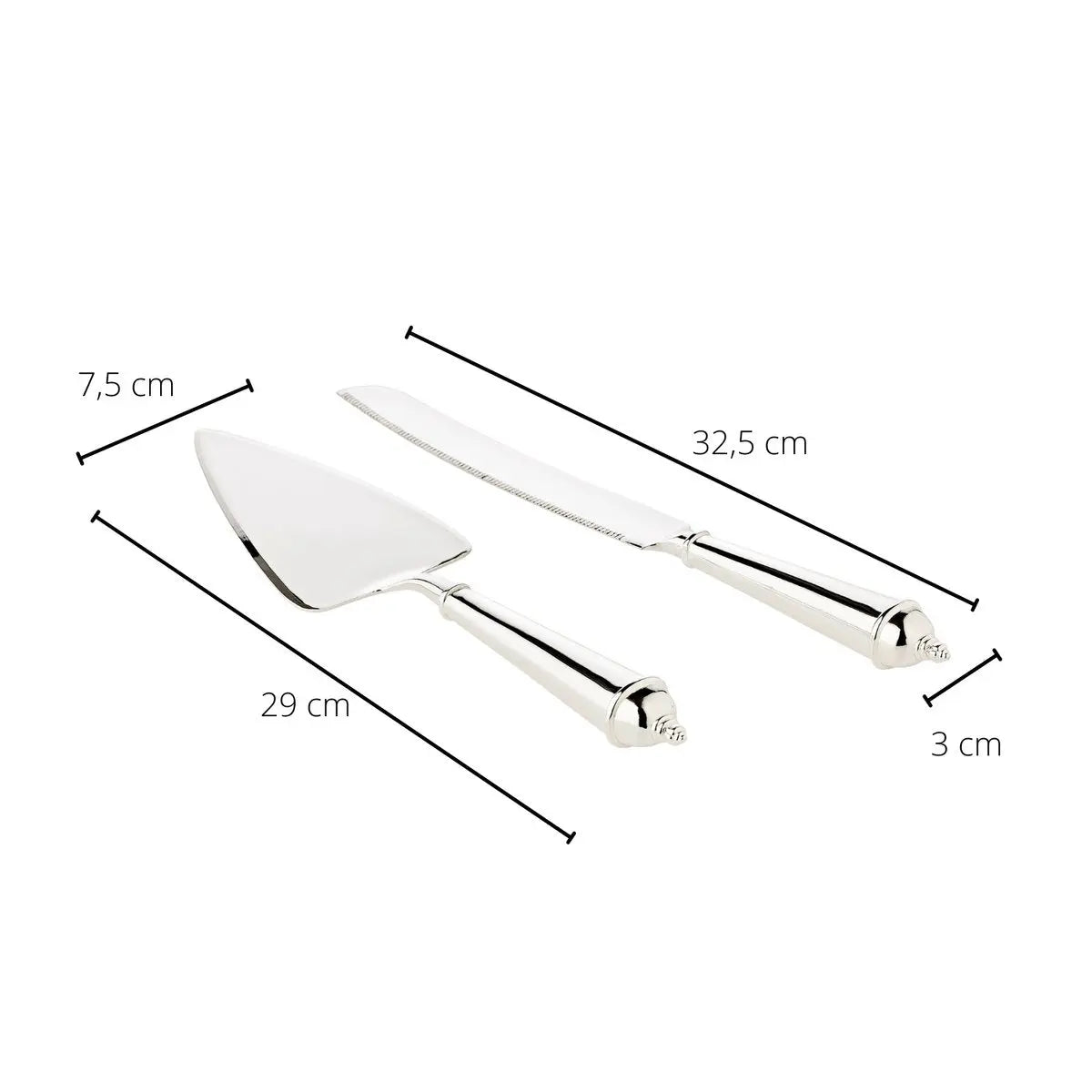 Serviette à gâteau et couteau à gâteau EDZARD, argenté, résistant au ternissement, longueur du couteau 32 cm, longueur du levier 28 cm EDZARD-SHOP.com