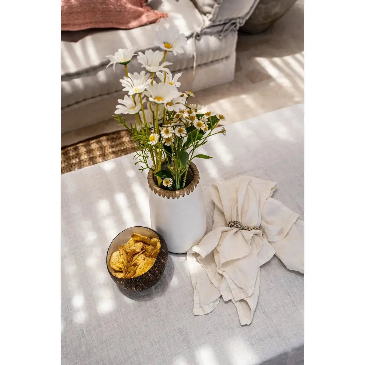 Serviette en Lin - Blanc - Lot de 4 Bazar Bizar Living