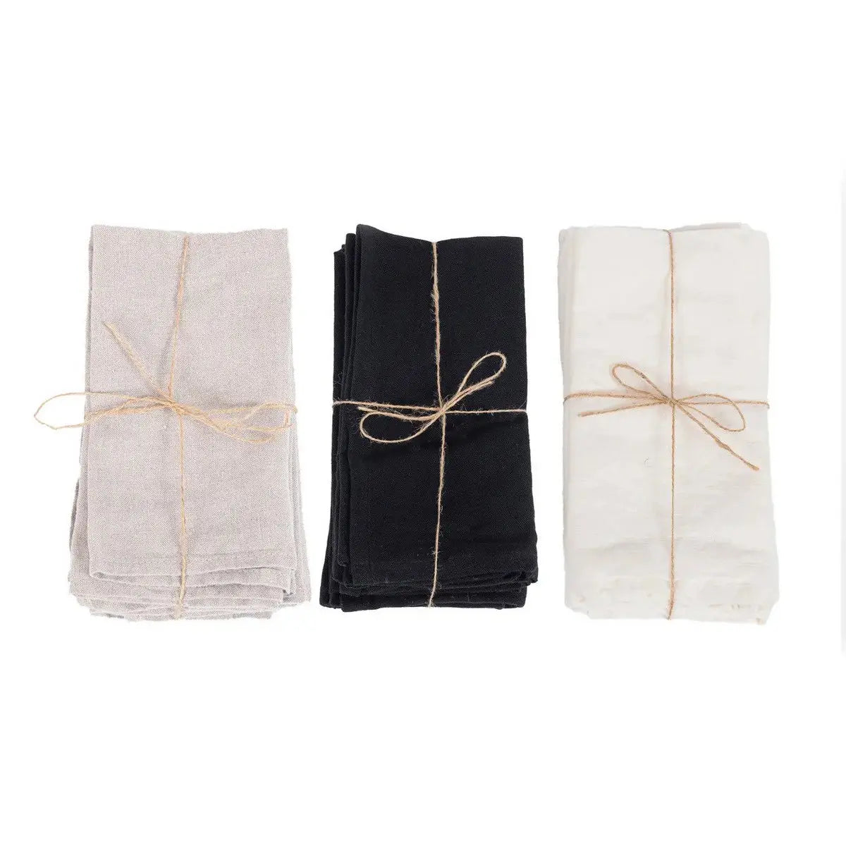 Serviette en Lin - Blanc - Lot de 4 Bazar Bizar Living