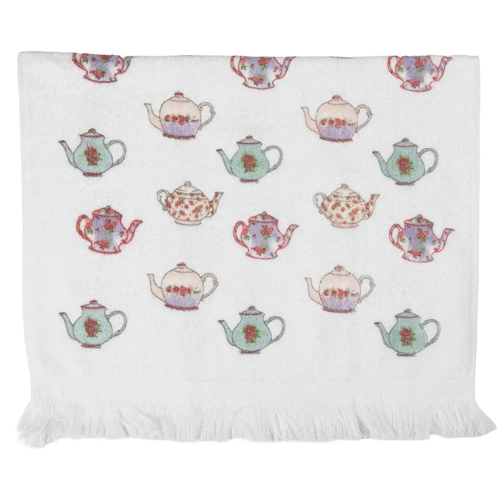 Serviette invitée 40x66 cm Coton blanc Clayre & Eef.