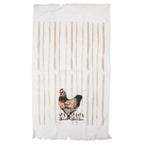 Serviette invitée 40x66 cm poulet en coton blanc Clayre & Eef.