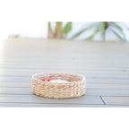 Set apéritif 3 compartiments en rotin 28x28x8cm AULICA