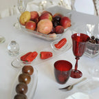 Set apéritif de 3 coupelles sur plateau transparent 41cm AULICA