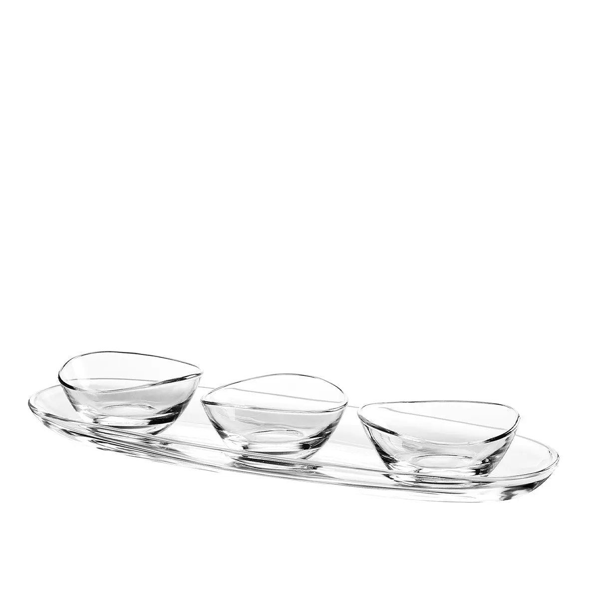 Set apéritif de 3 coupelles sur plateau transparent 50cm AULICA