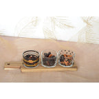 Set apéritif de 3 verres avec plateau en bois 29.5x8x6.1cm AULICA