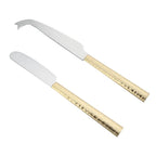 Set de 2 couteaux à fromage martelés dorés AULICA